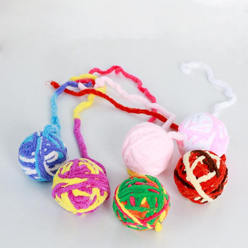 Interaktives Katzenspielzeug Katzenkauspielzeug Haustierprodukte Kätzchen Zähneknabberspielzeug Bunte Wollknäuel Bissfestes Katzenspielzeug