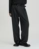 WORK ON BODY OFF Three-Tuck Semi-Wide Striped Slacks [Dark Gray]