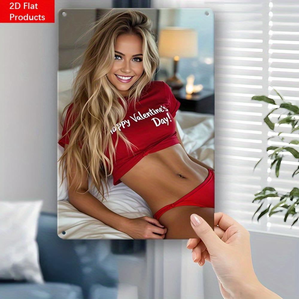 Rote Sport Metall Wandkunst 8x12 Zoll - Langlebig Wasserdicht Vorgebohrt Einfache Installation - Retro Zuhause Küche Garten Schlafzimmer Bar B