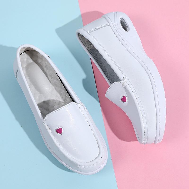 New Air-cushioned Nurse Shoes Soft-soled Breathable Flat-bottomed Anti-slip Shallow-mouthed Round-toed Shoes