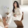 Woven Pure Cotton Pajamas Women's Spring and Autumn New Long-sleeved Loose Double-layer Gauze Sweet and Cute Loungewear Set