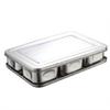 Professional Kitchen Spices Organizers 6/8 Grids Stainless Steel Storage Container Seal Lid For Baking Cooking Essential