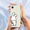 For iPhone 16e Case Pinch Rabbit Butt Pattern Printing Straight Edge TPU Phone Back Cover
