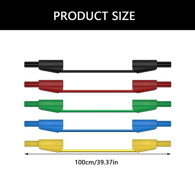 strong 4mm Banana Plugs Test Cables 5pcs Flexible Silicone Wire Safety Cord Simple Installation for Multimeter Use