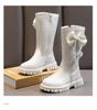 Girls' Bow Long Leather Boots - 2025 Autumn/Winter Stylish Princess Collection