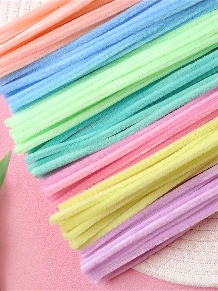 

100 шт. Шесть цветов в смеси Синельная проволока Игрушки Сделай сам Полоски Скручиваемая проволока Металлическая Креативное хобби Проводники Плюшевые Образовательные