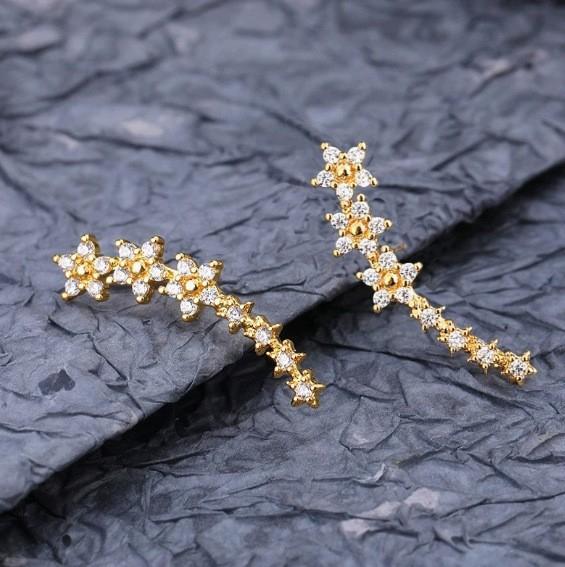 Damen Stern Ohrstecker und Ohrklemme Set Vielseitiger Schmuck