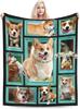 Funny Corgi Throw Blanket Soft Kawaii Dog Plush Cozy Flannel Fleece Decor for Adults Kids Dog Lover x Inch