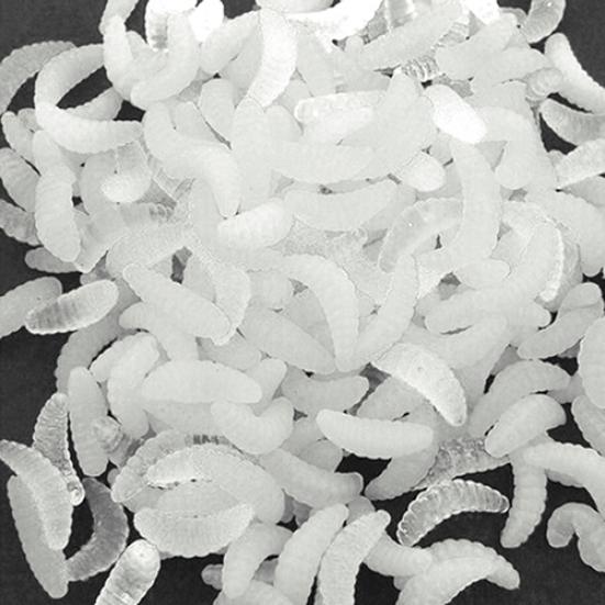 1.6cm Sea Night Glow Pesca 50pcs Fishing Lure Maggot Grub Soft Baits Worms Noctilucent Luminous H11759|26501 Fishing Gear