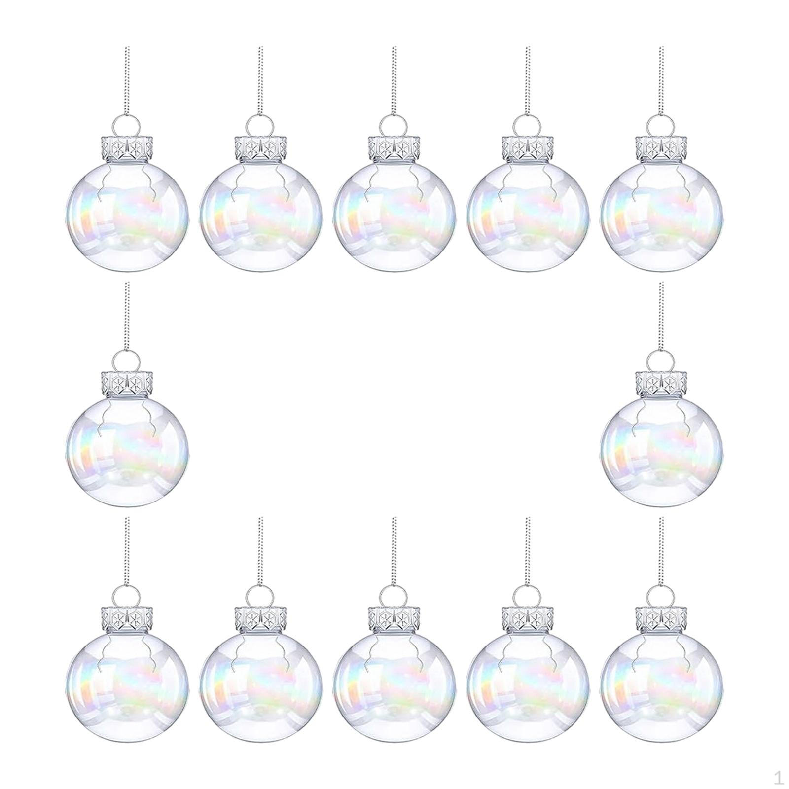 Прозрачные переливающиеся рождественские шары Шары-подвески Наполняемые для 12PCS