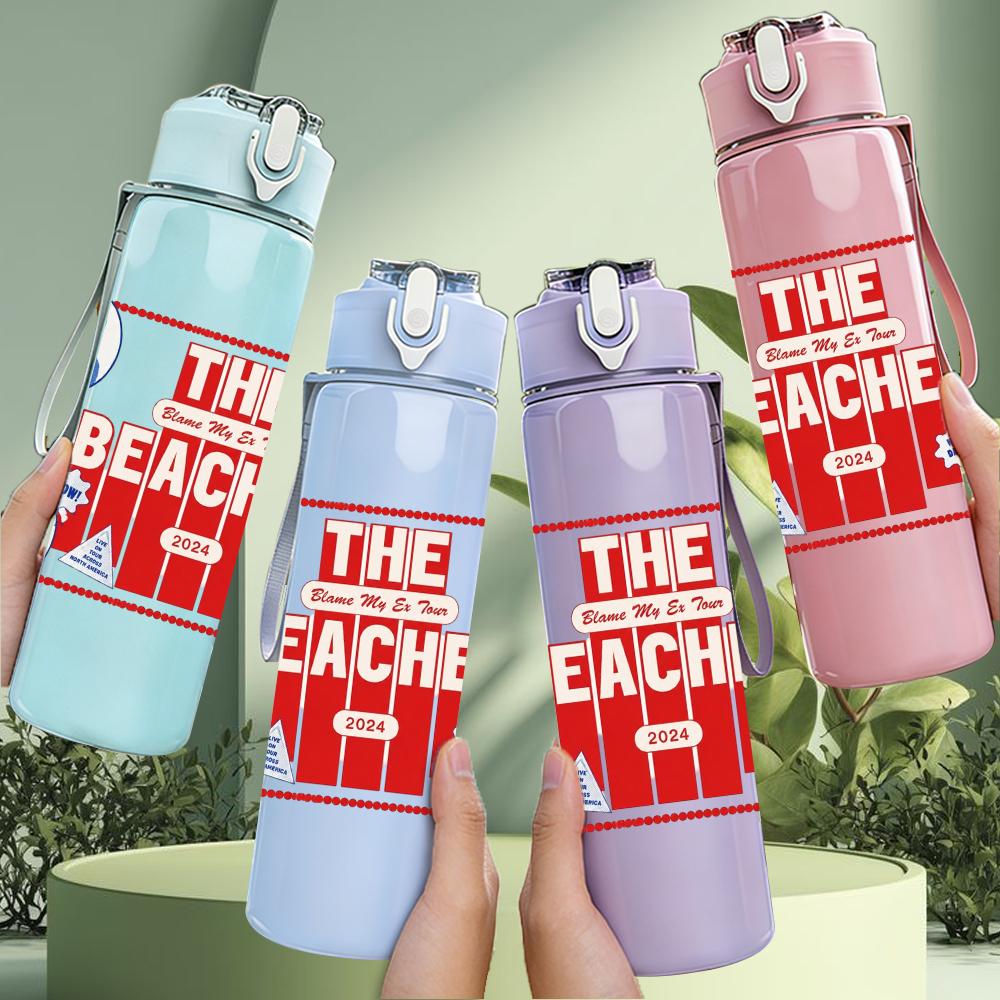 1PC The Beaches Band Retro Logo Print 750ml Portable Sports Water Bottle Leakproof Gym Outdoor Travel Drink Cup