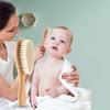 Baby Hair Brush and Hair Comb Set Soft Goat Bristles Cradle Caps Brush for Newborns & Toddlers Wood Baby Hair Brush