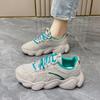 Fashion 2024 New Mesh Lace-up Vulcanized Sneakers Solid Women's Shoes Hot Sale Round Toe Spring/autumn Dad Shoes Low-heeled Sports