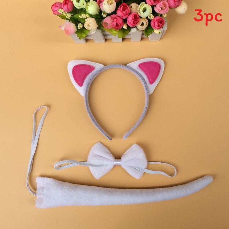 Halloween Animal Tiger Headpiece With Red Horns Demon Headband For Cosplay