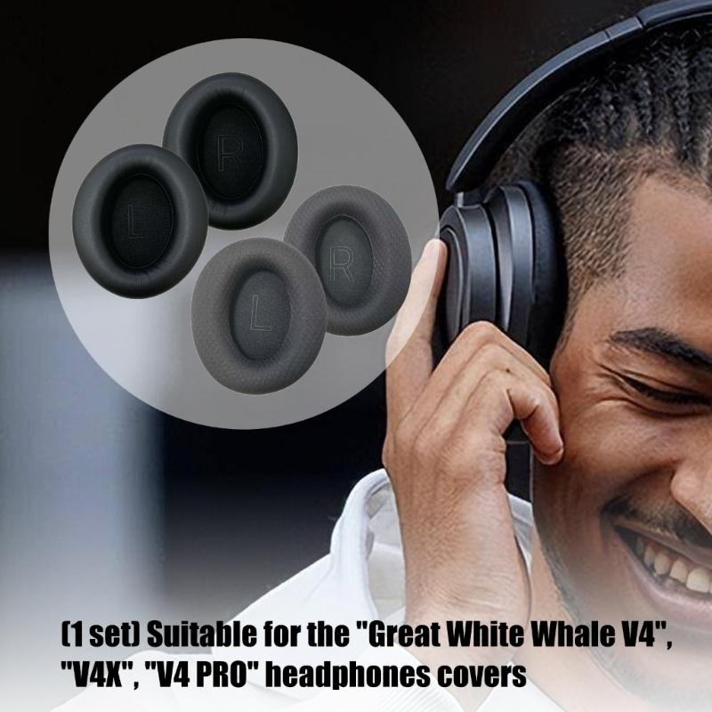 Replacement Ear Cushions For V4 V4PRO V4X Headphones Soft Sponge Ear Pad Enhances Comfort Sound Quality Earmuff