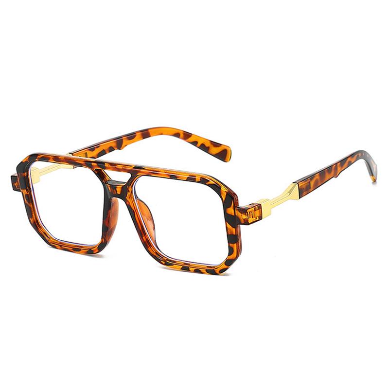 

SO&EI Fashion Double Bridges Polygon Square Women Sunglasses Retro Clear Gradient Lens Shades UV400 Men Trending Sun Glasses As the picture