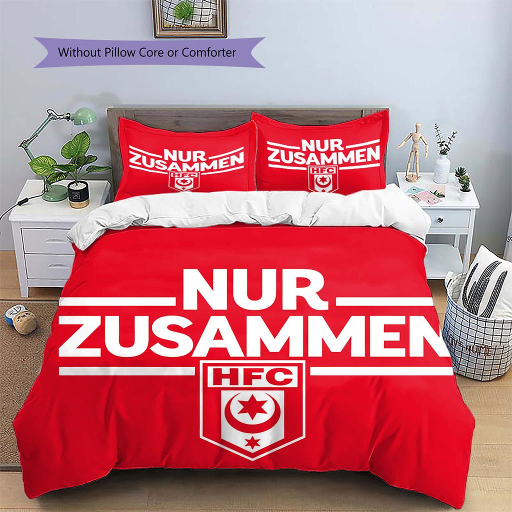 Hallescher FC Pattern Bedding,Quilt Set Quilt Cover Pillowcase Home Birthday Gift(1 * Duvet Cover + 2 * Pillowcase, Without Core)
