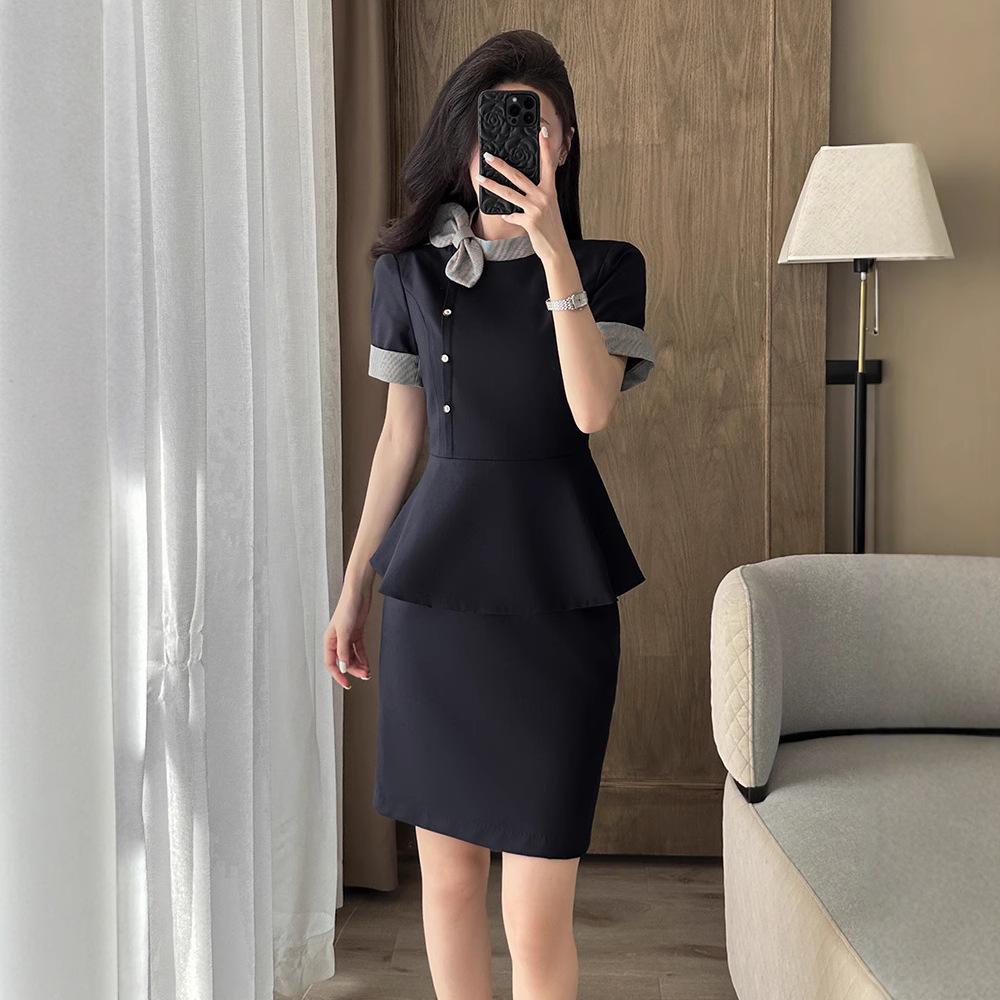 Women's High-End Professional Salon & Hotel Reception Summer Workwear Set