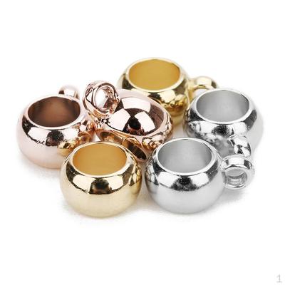 300PCs Smooth Cup Bail Beads Hangers Fit European Charm Pendant DIY Findings