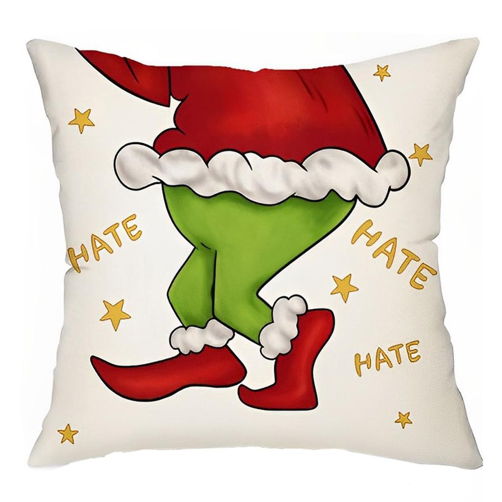 Christmas Holiday Decorative Throw Pillow Cover Soft Fabric Square Cushion Case for Sofa Bed Chair Home Living Room Decoration
