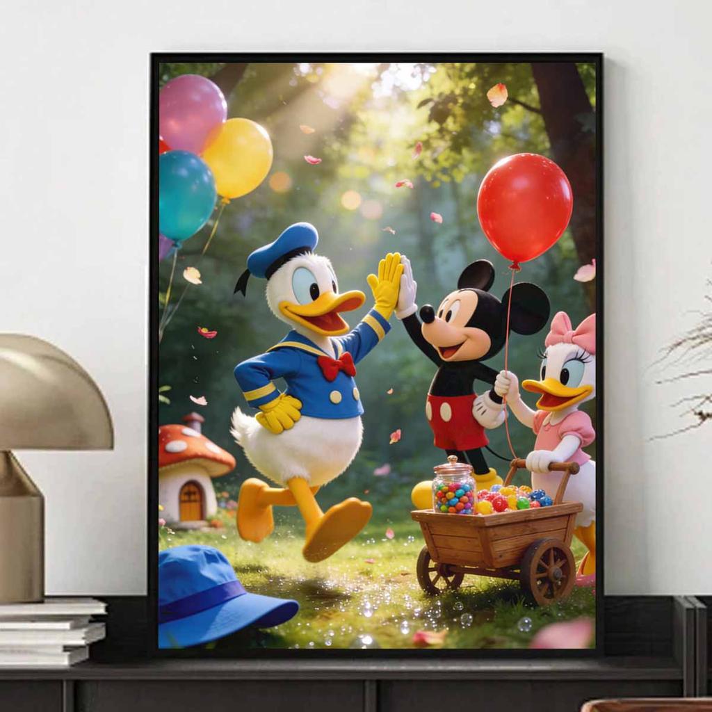 Disney Diamond Painting Kit Mickey Donald Daisy Garden Party Wall Decor Handmade Art Gift