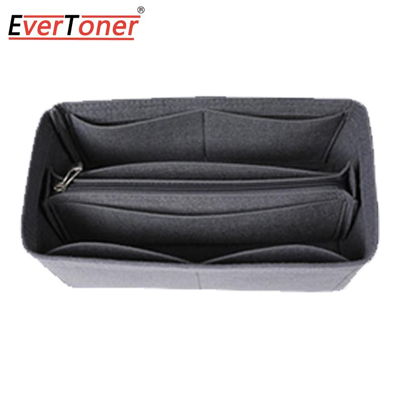 

EverToner Felt Cloth Insert Bag Organizer for H-Birkin Bag 25 30 35 Handbag Organizer Women Travel Portable Cosmetic Inside Bags S-23X12X10cm серый