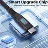 1m USB-C to USB-C Cable Digital Display 3A/20V 60W Fast Charging Braided Data Cord for Smartphones Tablets