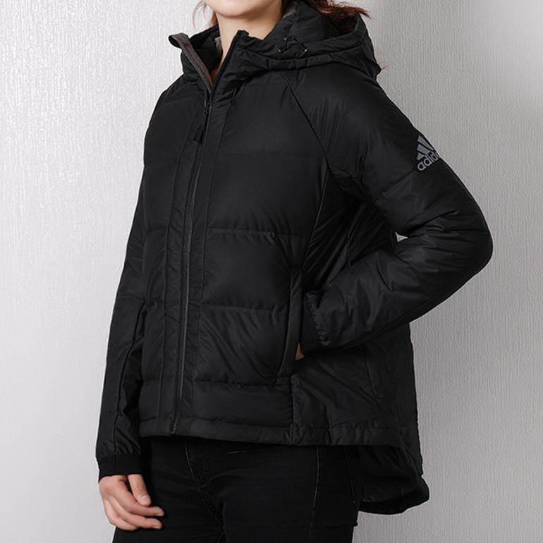 Adidas Hooded Windproof Warm Long Sleeve Down Jacket Women Jacket Black DM1962