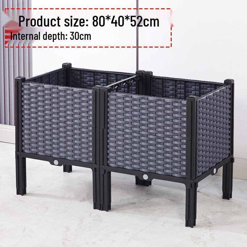 Large Plastic Flower and Vegetable Planting Box for Balcony, Courtyard, or Rooftop Gardens