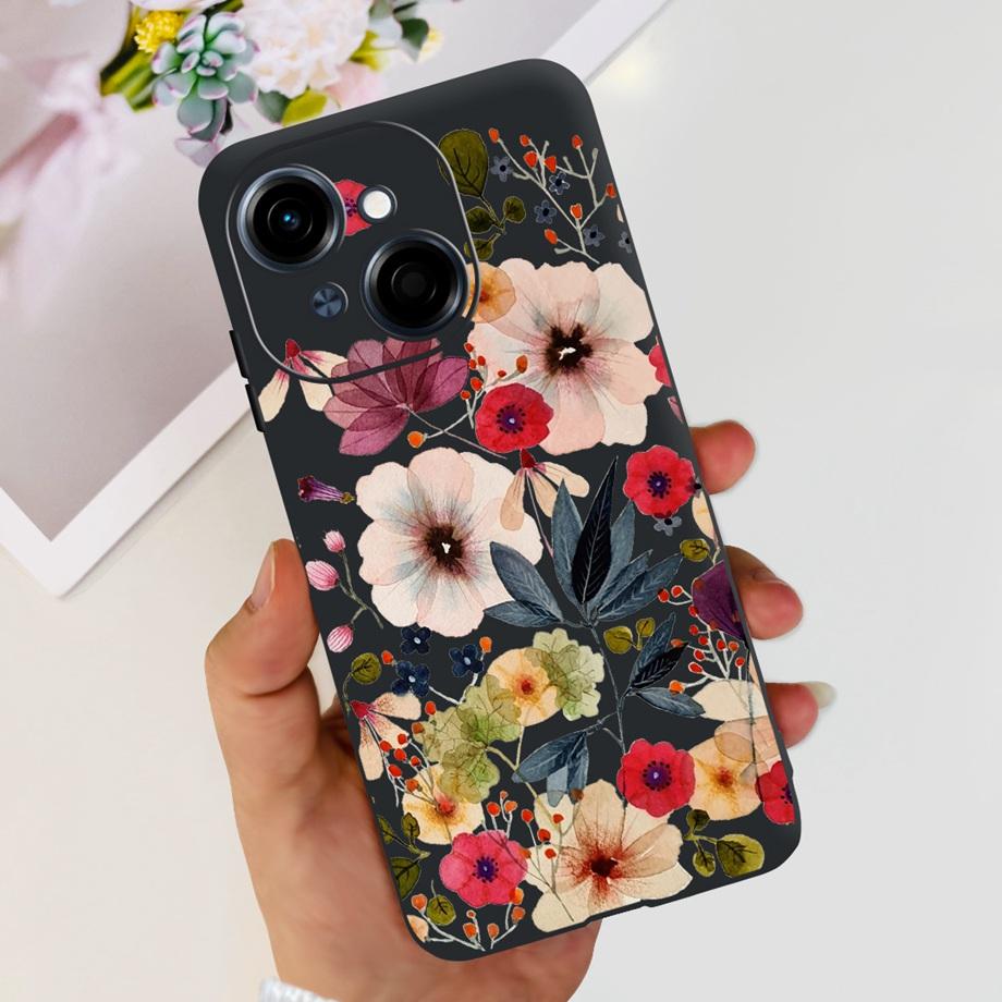 Soft Matte Silicone Bumper Cover For Tecno Spark GO 1 2025 Pop 9 Case TPU SparkGO1 GO2025 Pop9 Marble Love Heart Painting Coques