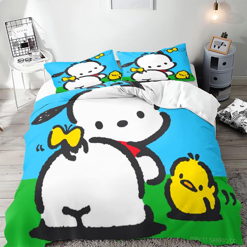 Pochacco 3D Print Bedding Sets Comforter Quilt Bed Cover Duvet Cover Pillow Case 2-3 Pieces Sets Kids Adult Bedroom Decor