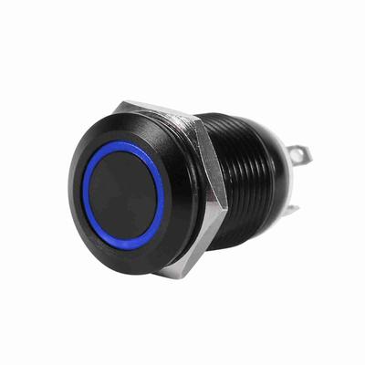 Car 12mm LED Light Momentary Push Button Switch Toggle Black Case 2A