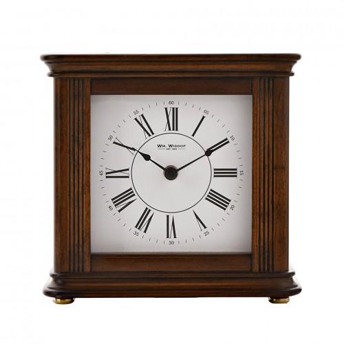 Wm Widdop Walnut Effect Square Mantel Clock 4 x 4 West Chime