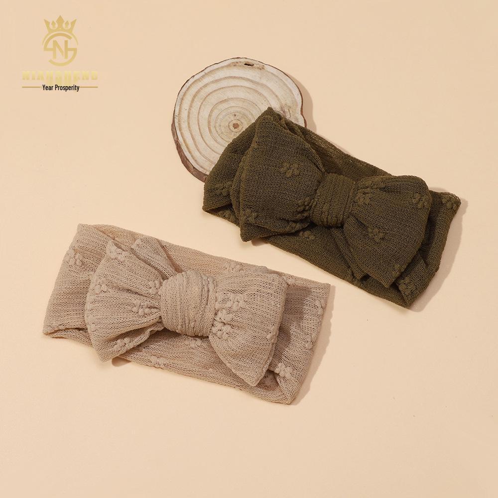 Newborn Princess Embroidered Bow Mesh Headband for Girls