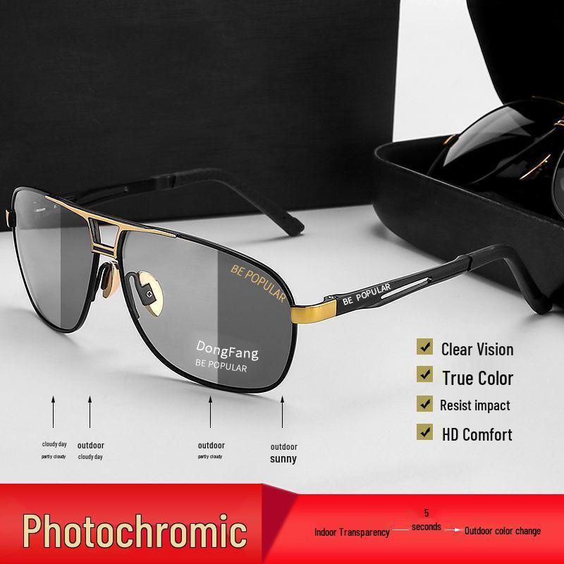 Day-Night Polarized Photochromic Sunglasses: Anti-Glare, HD Vision for Fishing & Driving