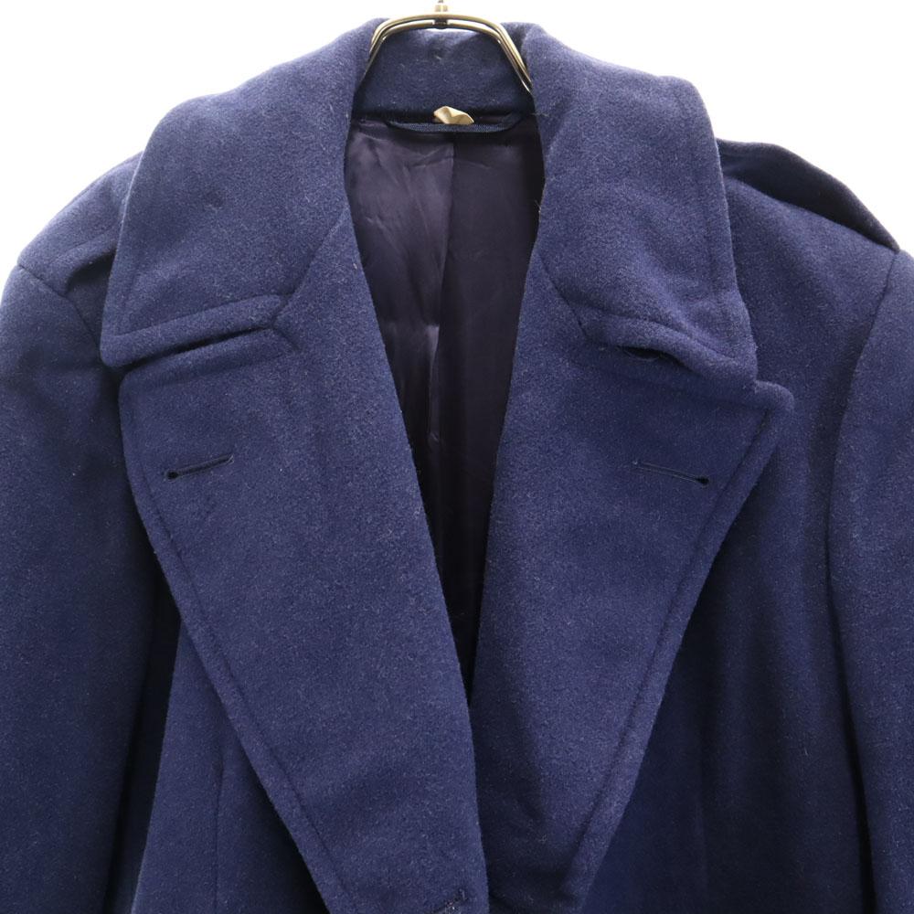 US AIR FORCE 50s Vintage Wool Blend Wool coat 35XS blue Military Overcoat Men's Used