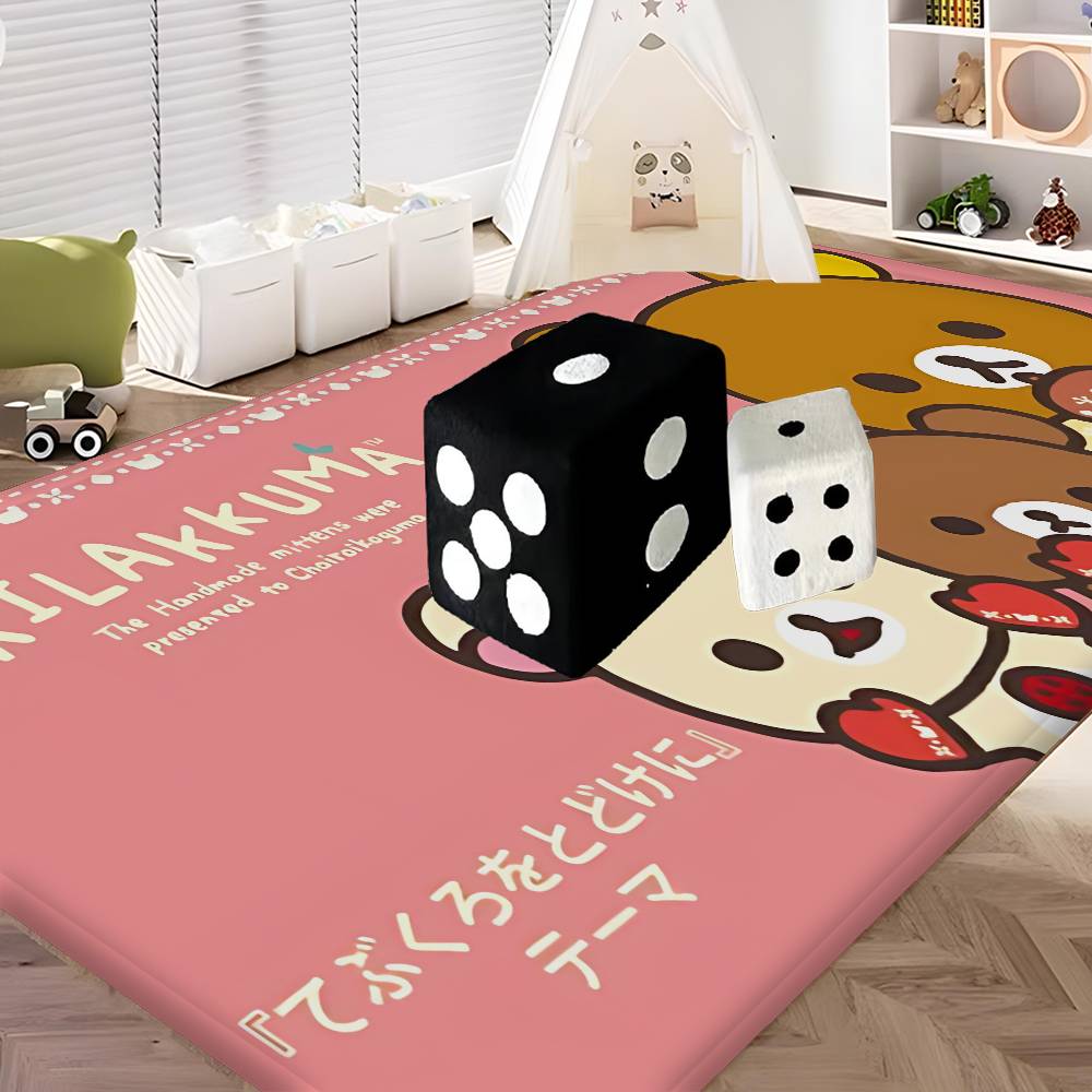 Kawaii Rilakkuma Bear Door Mat Nordic Style Bedroom Living Room Doormat Home Balcony Anti-Slip Alfombra