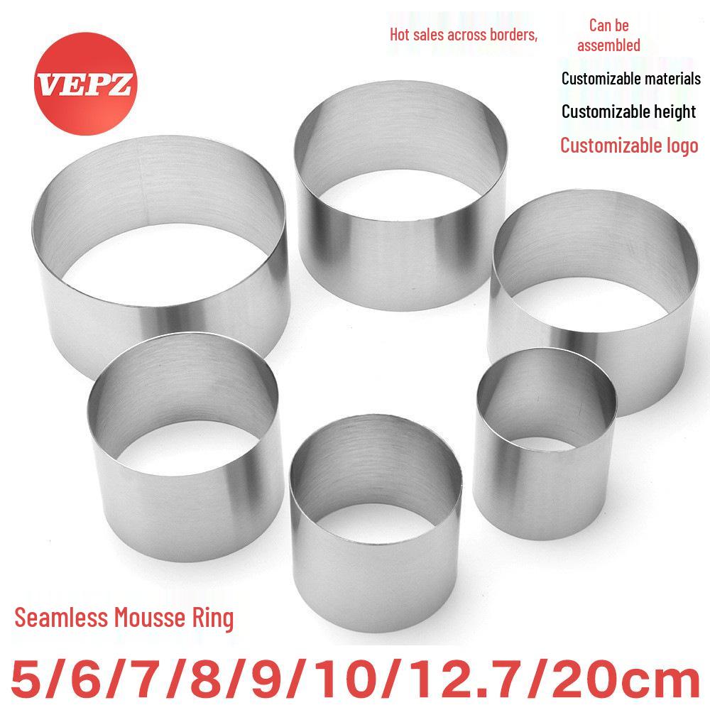 Stainless Steel Cake Mousse Rings: 5-10cm Seamless Round Tart Molds