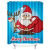 TU Weihnachtsduschevorhang Weihnachtsmann Rentier Feiertag Festlich Badezimmer Dekor Set Wasserdicht Weihnachten Hausdekor Geschenk