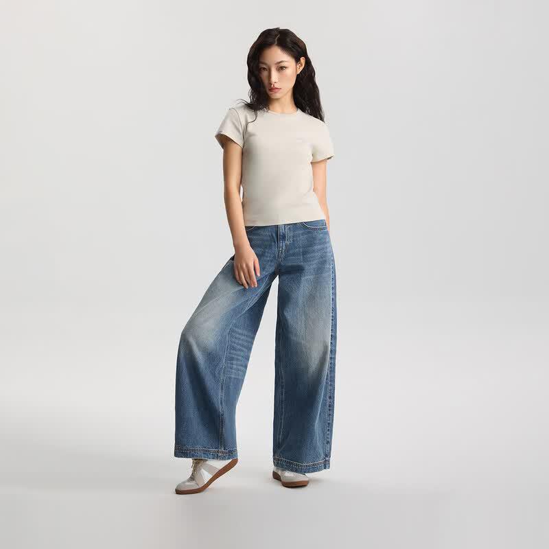 Lee Women's Slouchy Ultra-Loose Wide-Leg Jeans