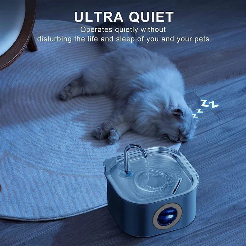 3.2L  Large Capacity Pets Auto Filter Stainless Steel Cats Water Fountain Household Super Quiet Pet Water Dispenser