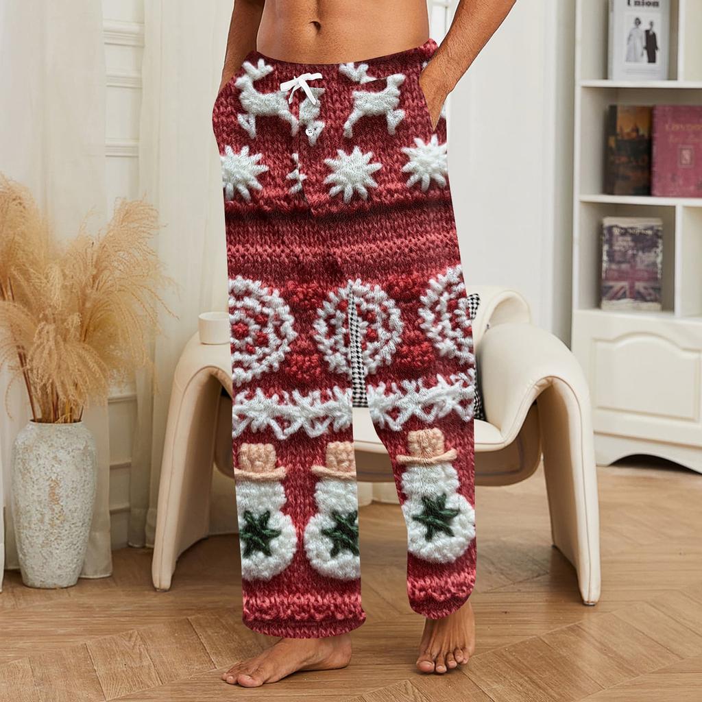 Pantalones de Navidad para Hombre, Pantalones Casuales para Dormir