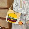Cute Cartoon Hamburger Backpack With Flap Closure For Students And Daily Use
