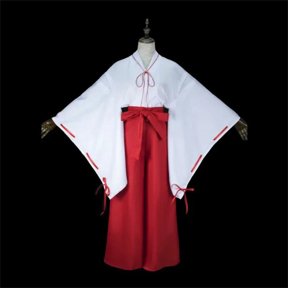 Anime Inuyasha Higurashi Kagome Kikyo Cosplay Costume Kimonos Perruque Chaussures Ensembles Halloween Pour Femme Hommes