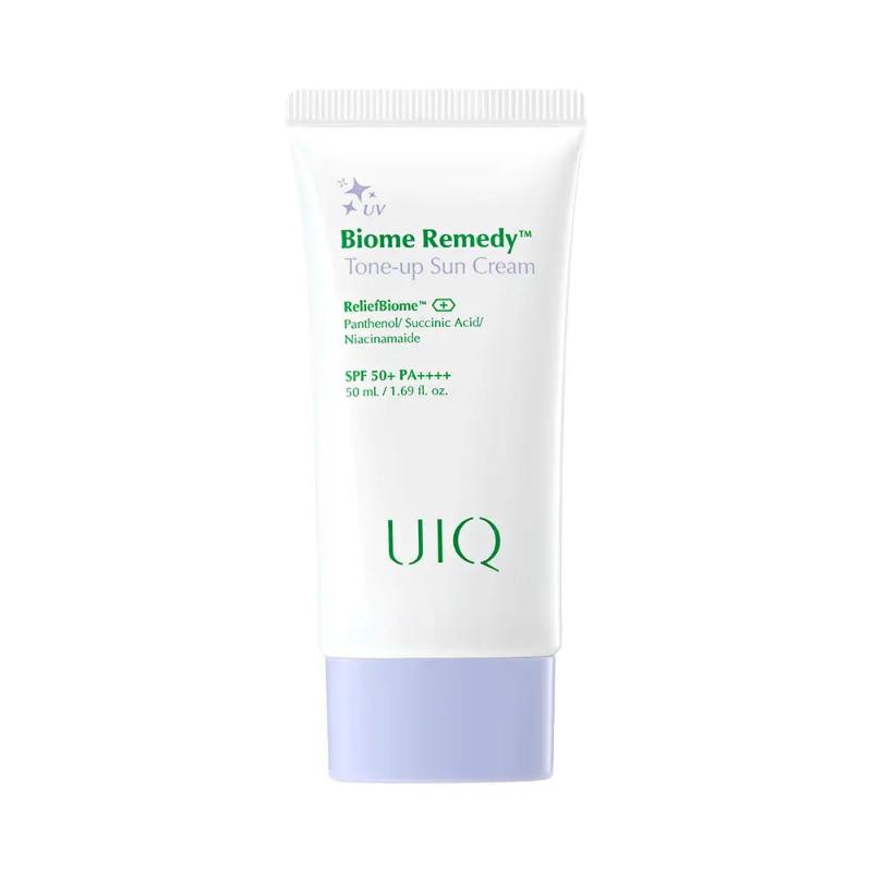 UIQ Biome Remedy Tone-Up Sunscreen SPF50+ PA++++ | VIOLET | Yellow-Out Brightening & Microbiome Barrier Care | 50ml / 1.69 fl.oz.