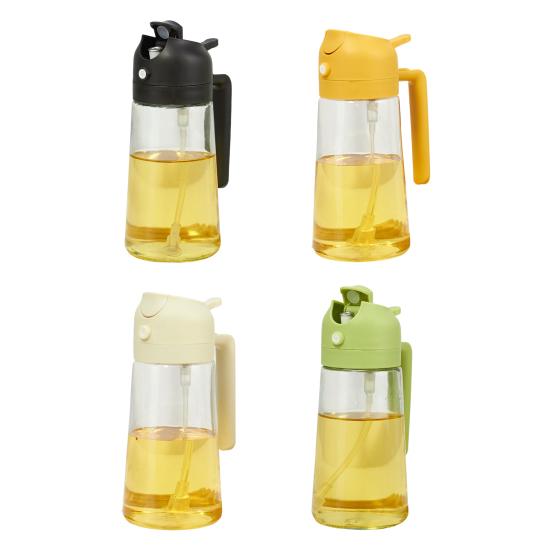 Oil Sprayer Bottle 2 In 1 Glass Oil Dispenser And Sprayer 500ml Efficient Oil Control Cooking Multi-Function Kitchen Tool for Olive Oil Vinegar