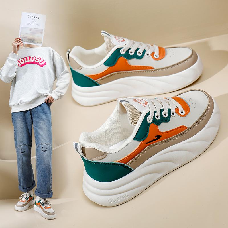 

INS White Shoes for Students Korean Style Women s Fashionable Spring New Thick Bottom Height Increasing Breathable Casual Shoes Street Shooting Q6663