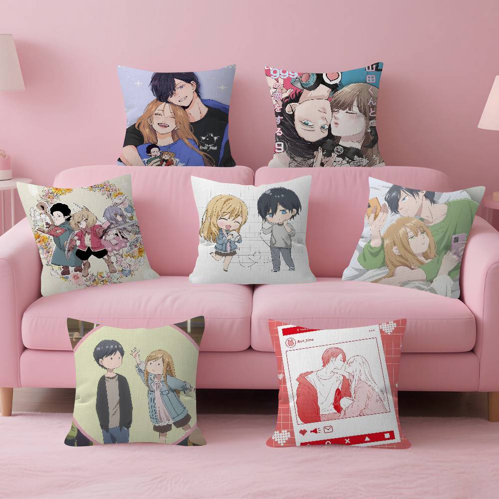 Anime My Love Story With Yamadakun At Lv999 Cushion Cover Inches Farmhouse Decor Home Throw Pillow Covers for Couch Decorations