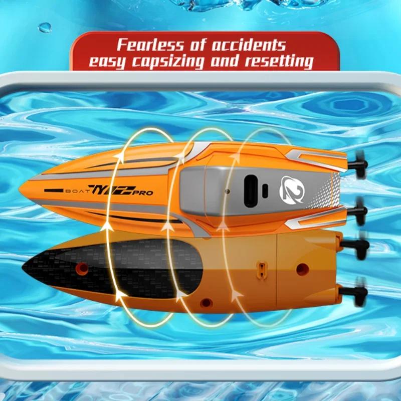2.4G Rc Mini Stunt High-Speed Speedboat Remote Control Double Motor Ship Waterproof Model Kids Toys Water Pool Multiplayer Game