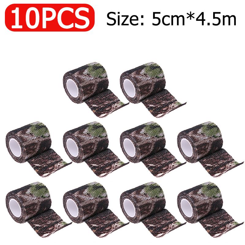 5-20pcs Outdoor Hunting Camouflage Blind Tape Self-adhesive Elastic Bandage Waterproof Wraps Tactical Non-woven Protective